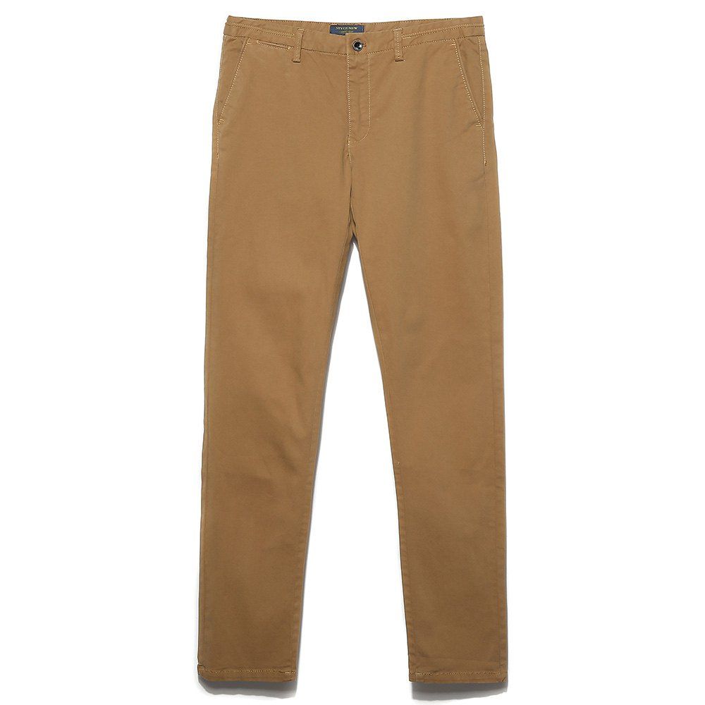 

Men's Straight Tube Pure Color Tramp Fallow Pants, Light khaki