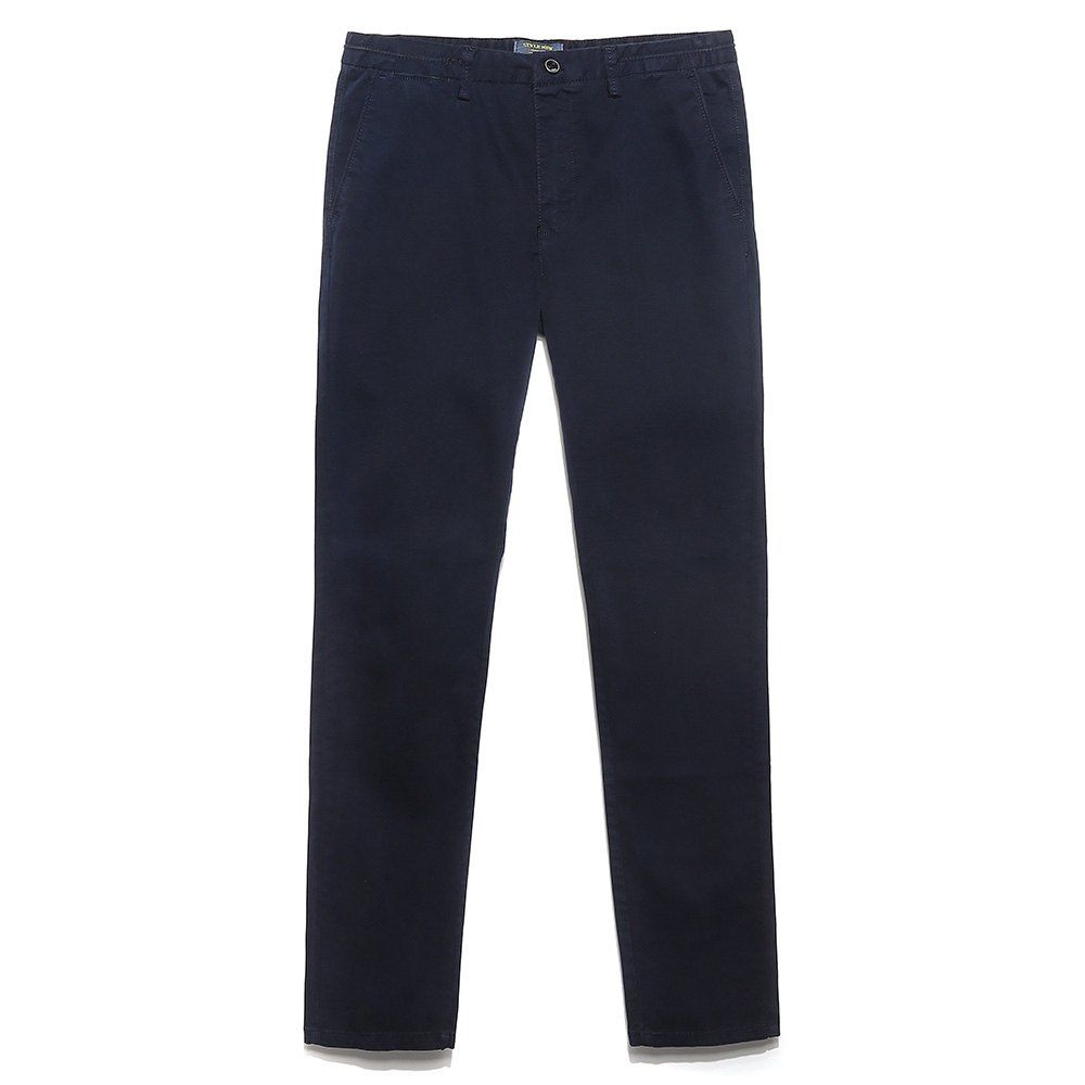 

Men's Straight Tube Pure Color Tramp Fallow Pants, Deep blue