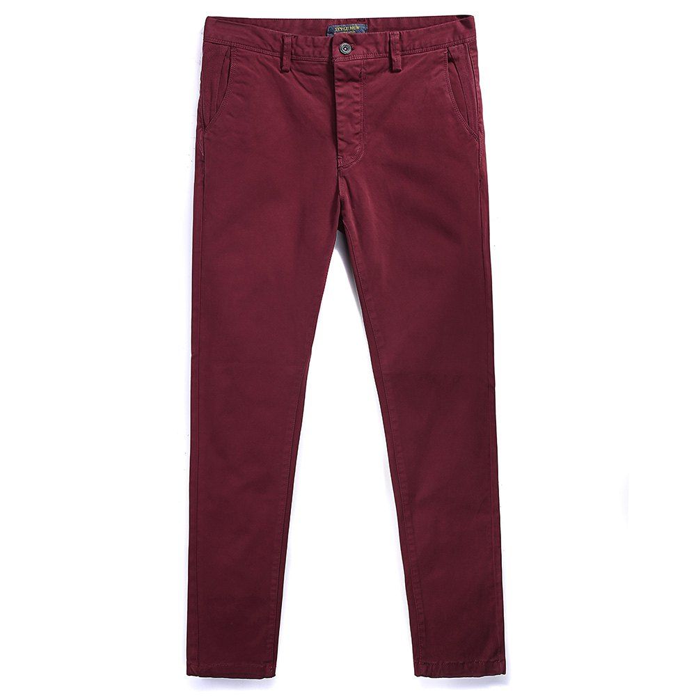 

Pure Cotton of Men's Straight Tube Lounge Pants, Red wine