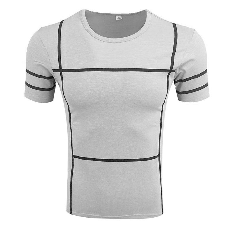 

Men's Short Sleeve Round Neck Simple T-shirt, Gray
