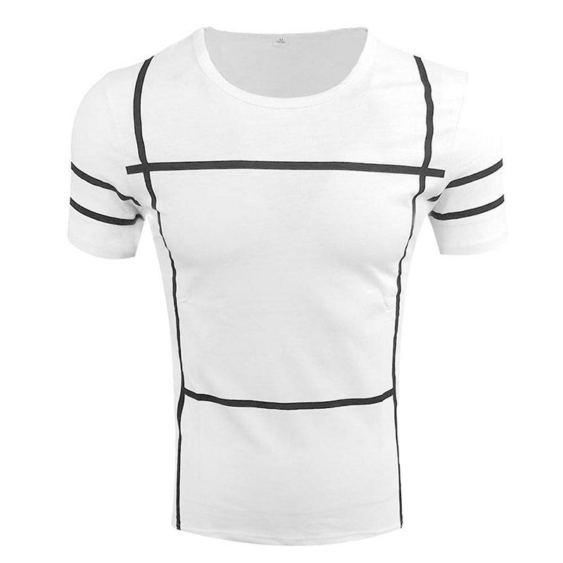 

Men's Short Sleeve Round Neck Simple T-shirt, White