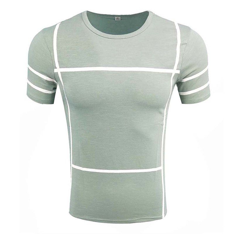 

Men's Short Sleeve Round Neck Simple T-shirt, Light blue