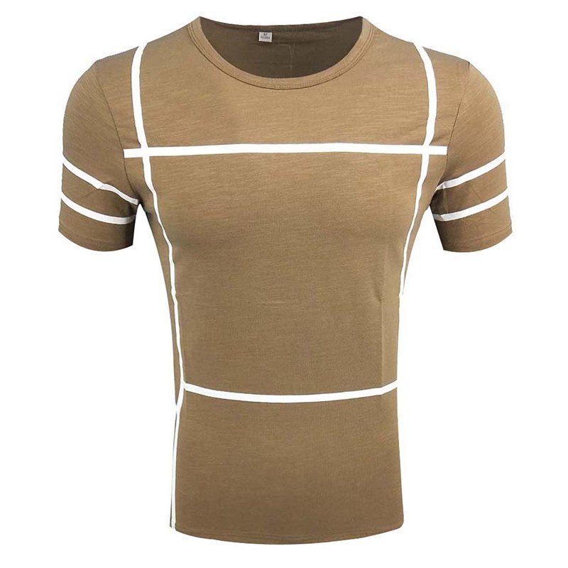 

Men's Short Sleeve Round Neck Simple T-shirt, Ginger brown