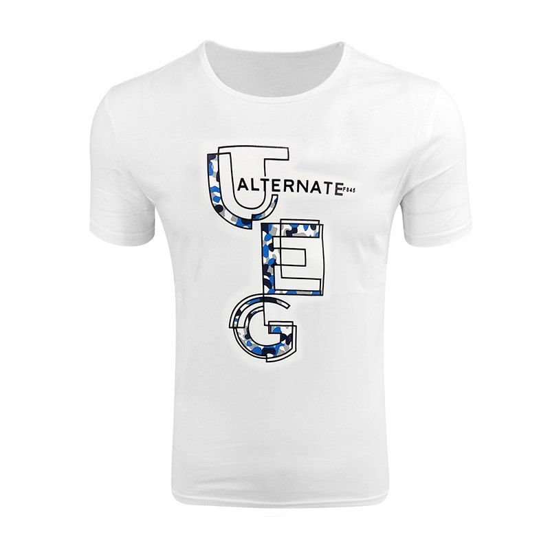 

Men's Printed Round Neck T-shirt, White