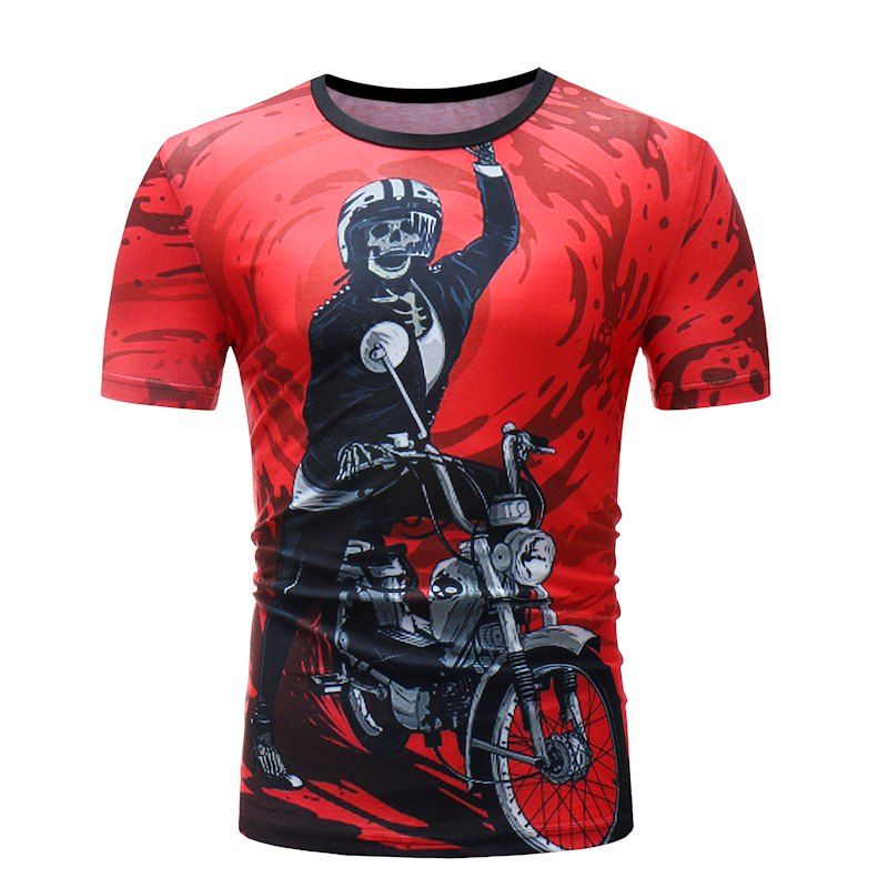 

Men Print Casual Short Sleeve T-shirt, Multi-b