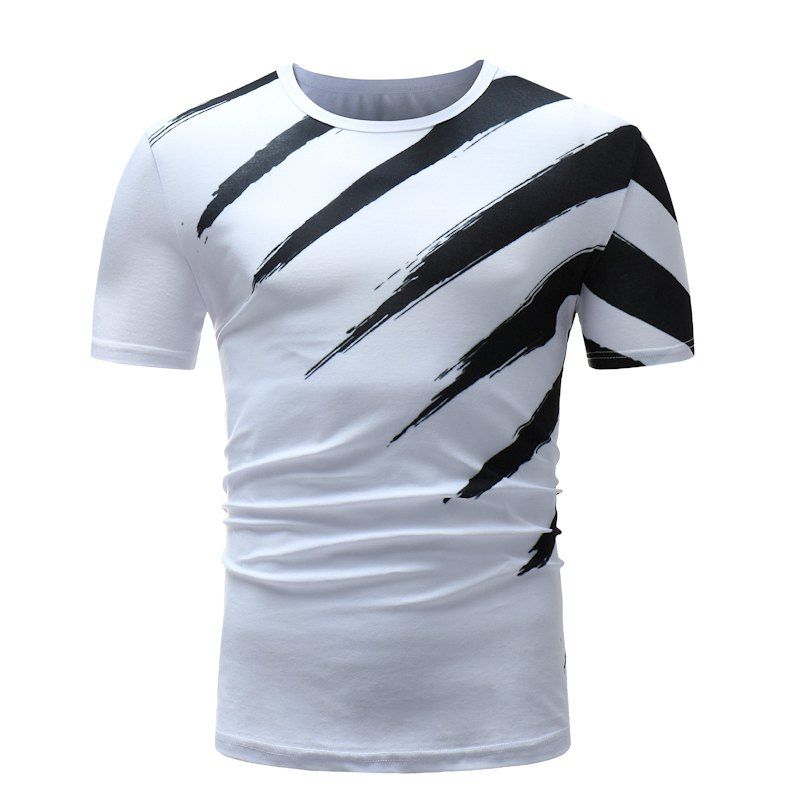 

Men Print Casual Short Sleeve T-shirt, Multi-e