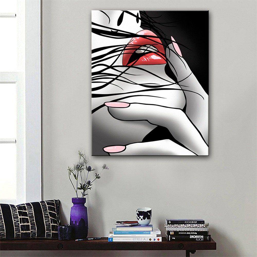 

Special Design Frame Paintings Seductive Kiss Print, Multi