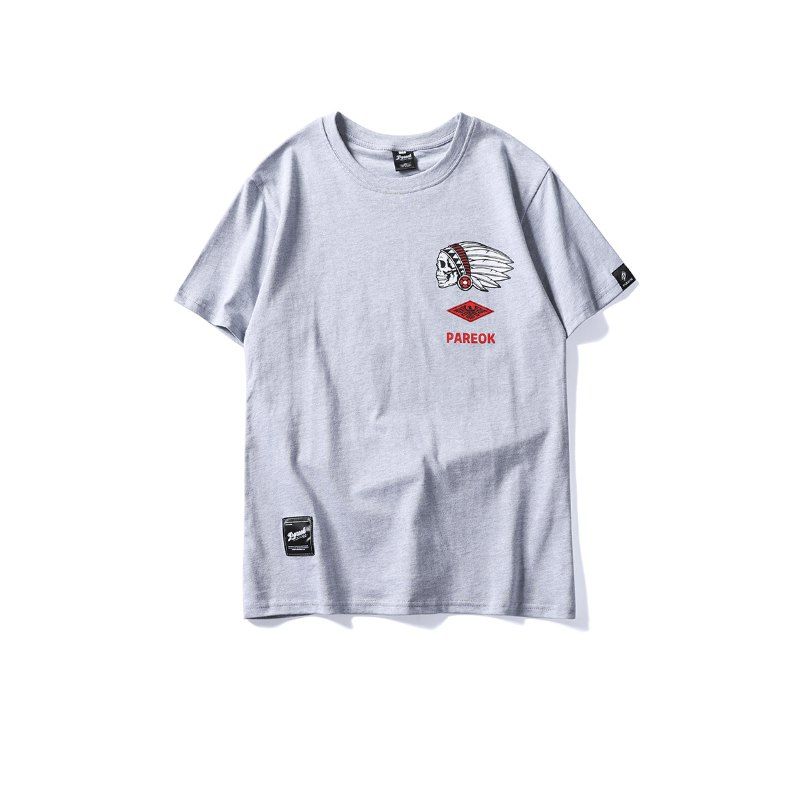 

Men T-Shirt Personality Letters Pattern Street Fashion Original Design Tee T-Shi, Gray goose