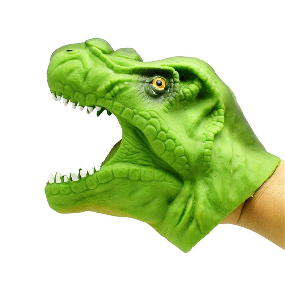 

Green Soft Dinosaur Hand Puppet Tyrannosaurus Gloves Toys Model Gift