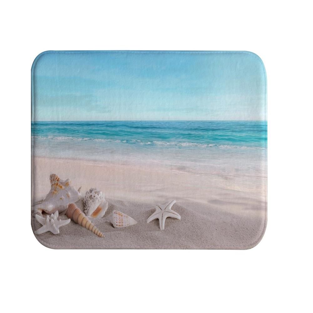 

Beach Shells Super Soft Non-Slip Bath Door Mat Machine Washable Quickly Drying, Multi-a