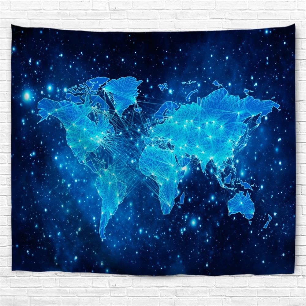 

Blue Sky Map 3D Printing Home Wall Hanging Tapestry for Decoration, Multi-a