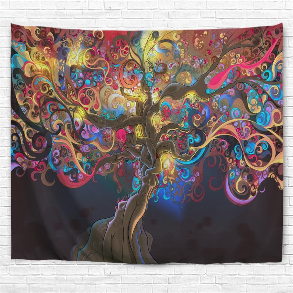 

Colorful Trees 3D Printing Home Wall Hanging Tapestry for Decoration, Multi-a