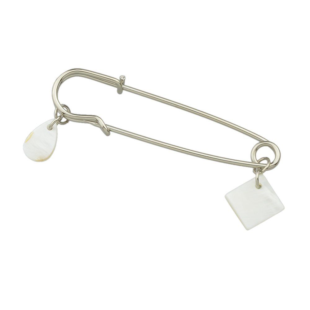 

Punk Rock Silver Color Brooch Pin for Shell, Natural white