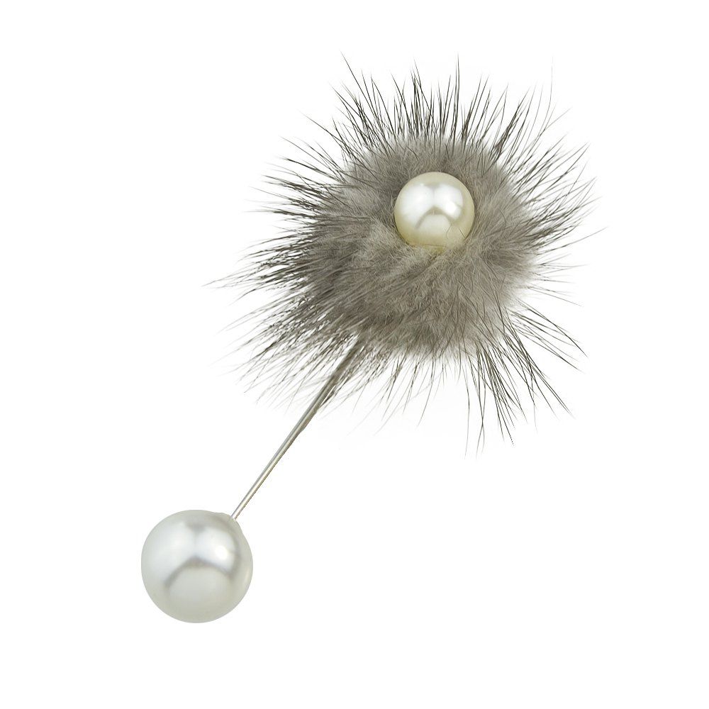 

Lovely Colorful Flannel Flower Brooch for Women, Gray cloud