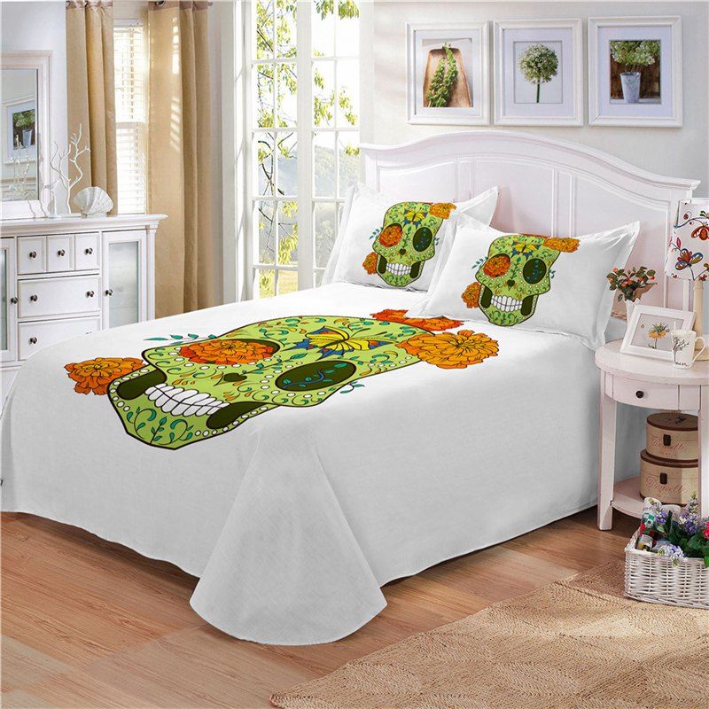 

Rose Fear Personality Decorative Pattern Bedding Set AS93-A, White
