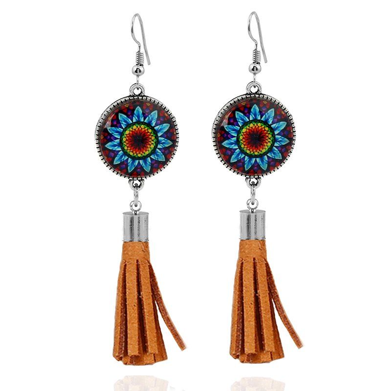 

Time Gem Hypoallergenic Fringe Earrings, Light brown