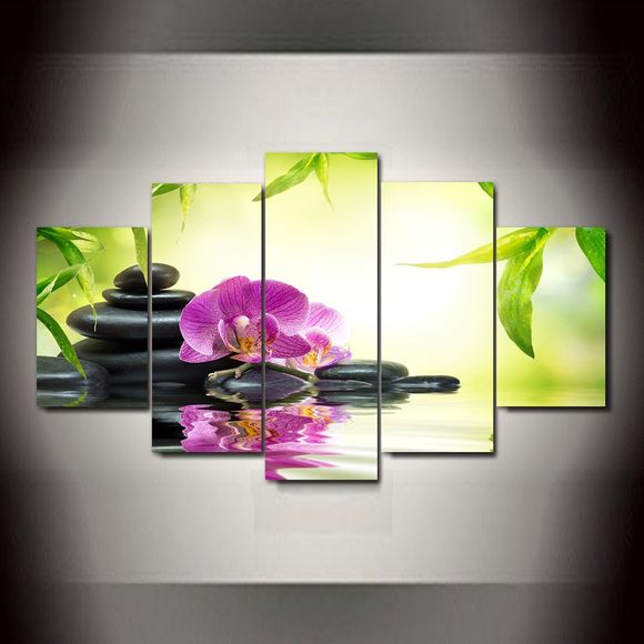 Orchidée Stone Shadow sans cadre imprimé toile Art Print 5PCS - multicolor A 