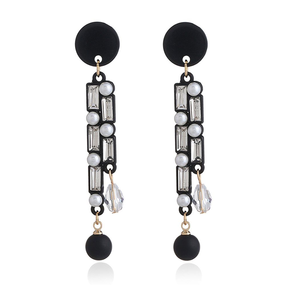 

Creative square earrings fashion and personality, Black