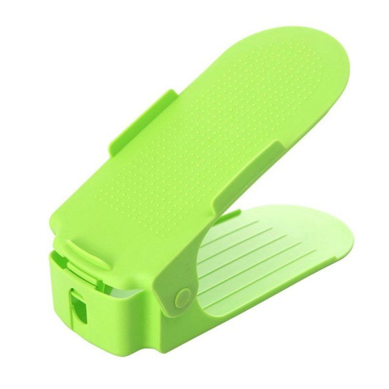 

Integral Simple Double-layer Adjustable Plastic Shoe Rack, Green