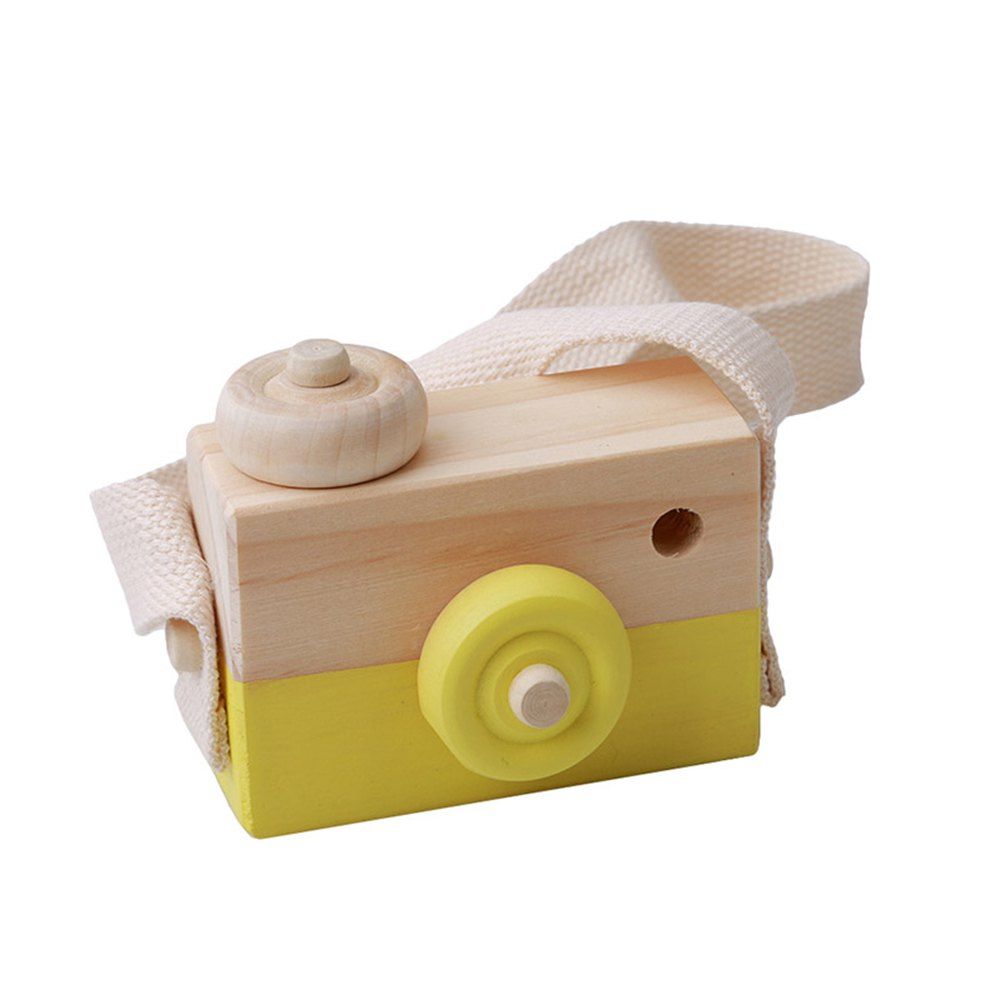 

Mini Cute Wood Camera Safe Natural Toy, Yellow