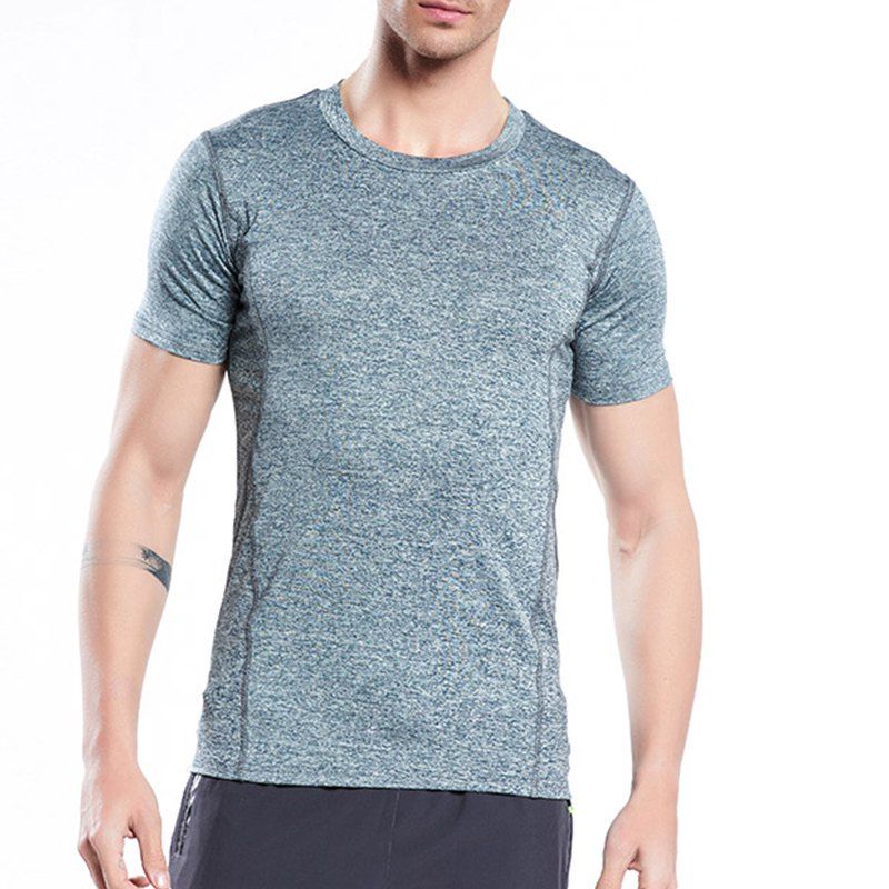 

2018 Men's Fashion Trend Quick-drying T-shirt, Cyan opaque