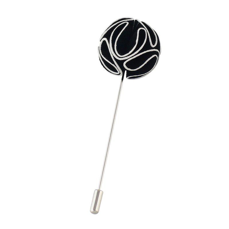 

Colorful Suede Fabric Flower Brooches, Black