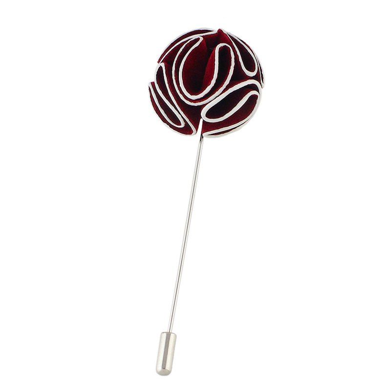 

Colorful Suede Fabric Flower Brooches, Red wine