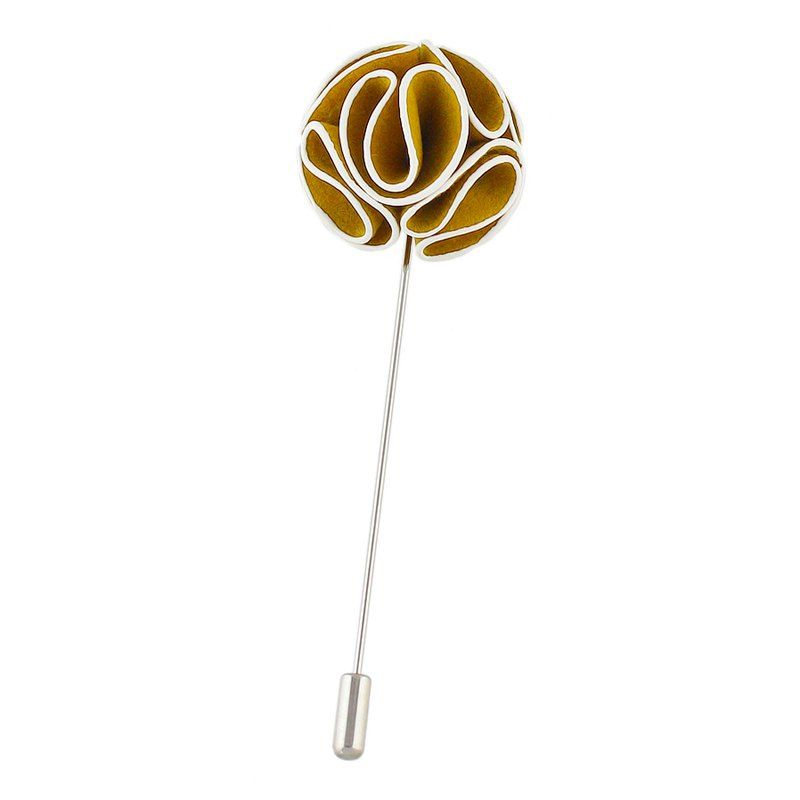 

Colorful Suede Fabric Flower Brooches, Golden brown