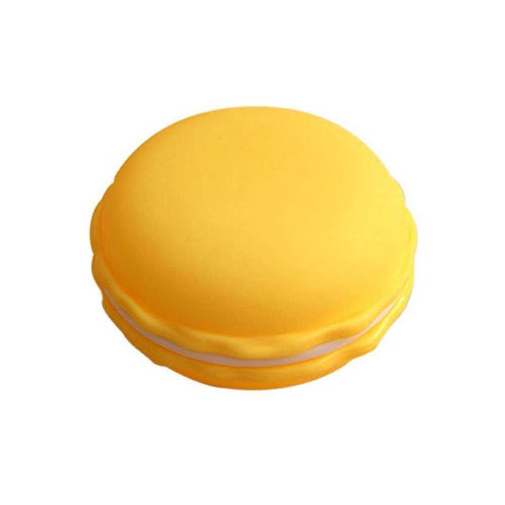 

2PCS Colorful Mini Macarons Shaped Storage Box Candy Color Jewelry Organizer, Bright yellow