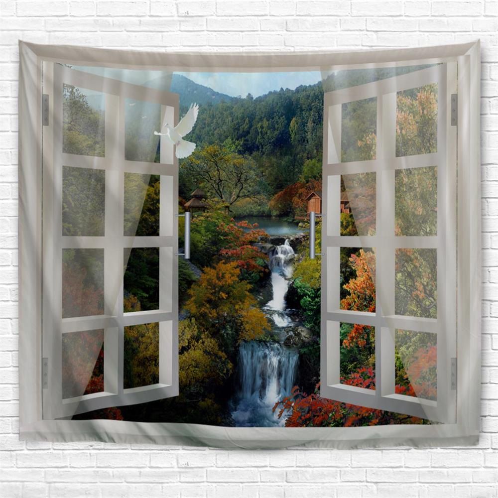 

Out The Window Springs 3D Printing Home Wall Hanging Tapestry for Decoration, Multi-a