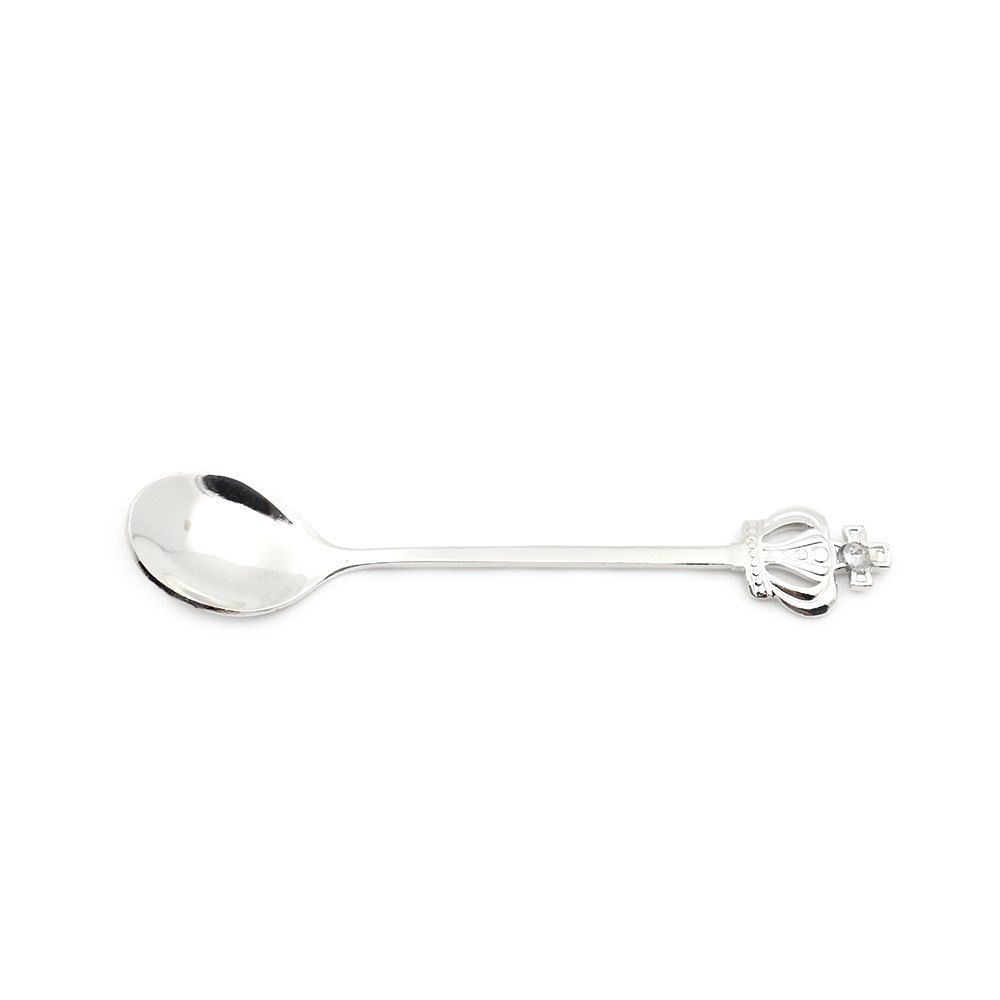

SLYDLL 2PCS Stainless Steel Spoon Crown Shape Handle, Silver