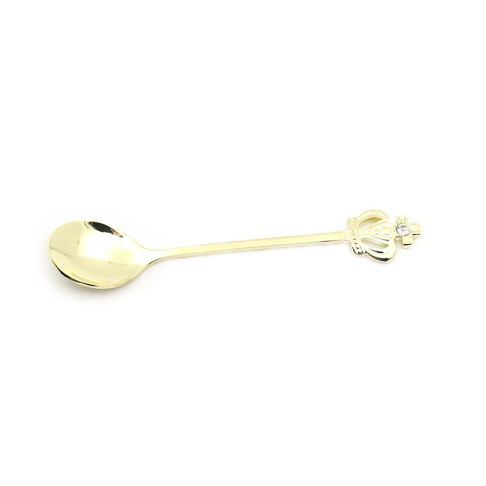 

SLYDLL 2PCS Stainless Steel Spoon Crown Shape Handle, Gold