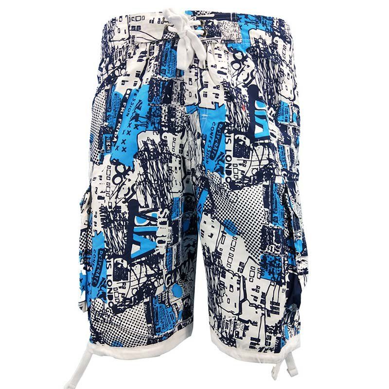 

Fashion Printed Casual Shorts, Blue