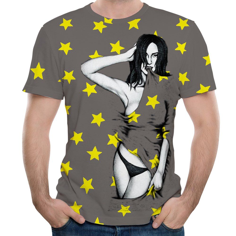 

New Summer Fashion 3D Printed Men's Short Sleeve T-shirt, Multi-b