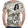 Nouveau t-shirt à manches courtes imprimé de mode d'été 3D hommes - Camouflage Numérique du Désert S