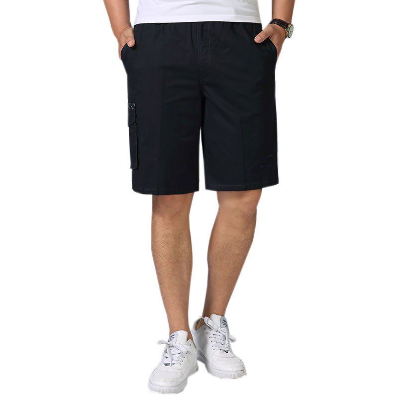 

Men Casual Plain Style Solid Color Comfy Wearable Short Trousers Shorts, Marble blue