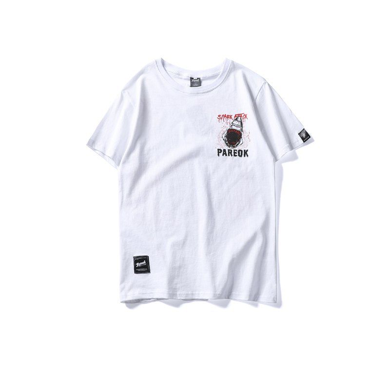 

Men Cartoon Print Pattern Short Sleeve Fashion T-shirt, White