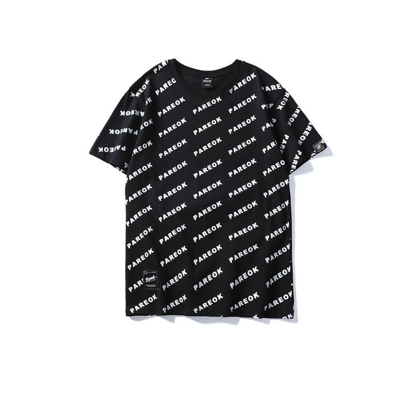 

Men Short Sleeve Print All Match Stylish Breathable T-shirt, Black