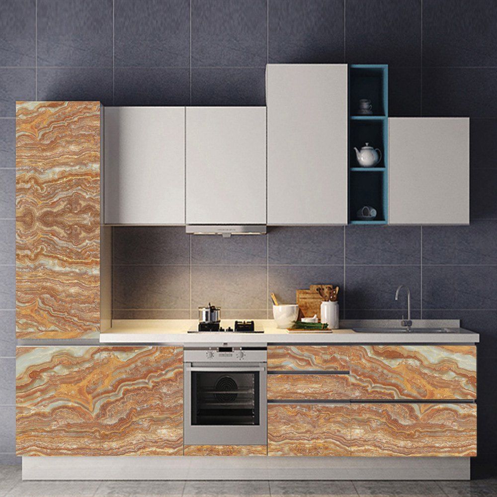 

Marble Pattern 3D Cabinet Decorated Waterproof Wall Stickers, Multi-a