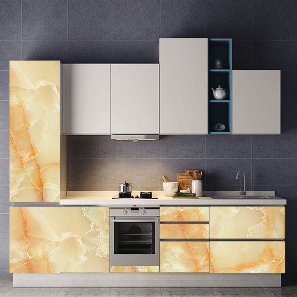 

Marble Pattern 3D Cabinet Decorated Waterproof Wall Stickers, Multi-c