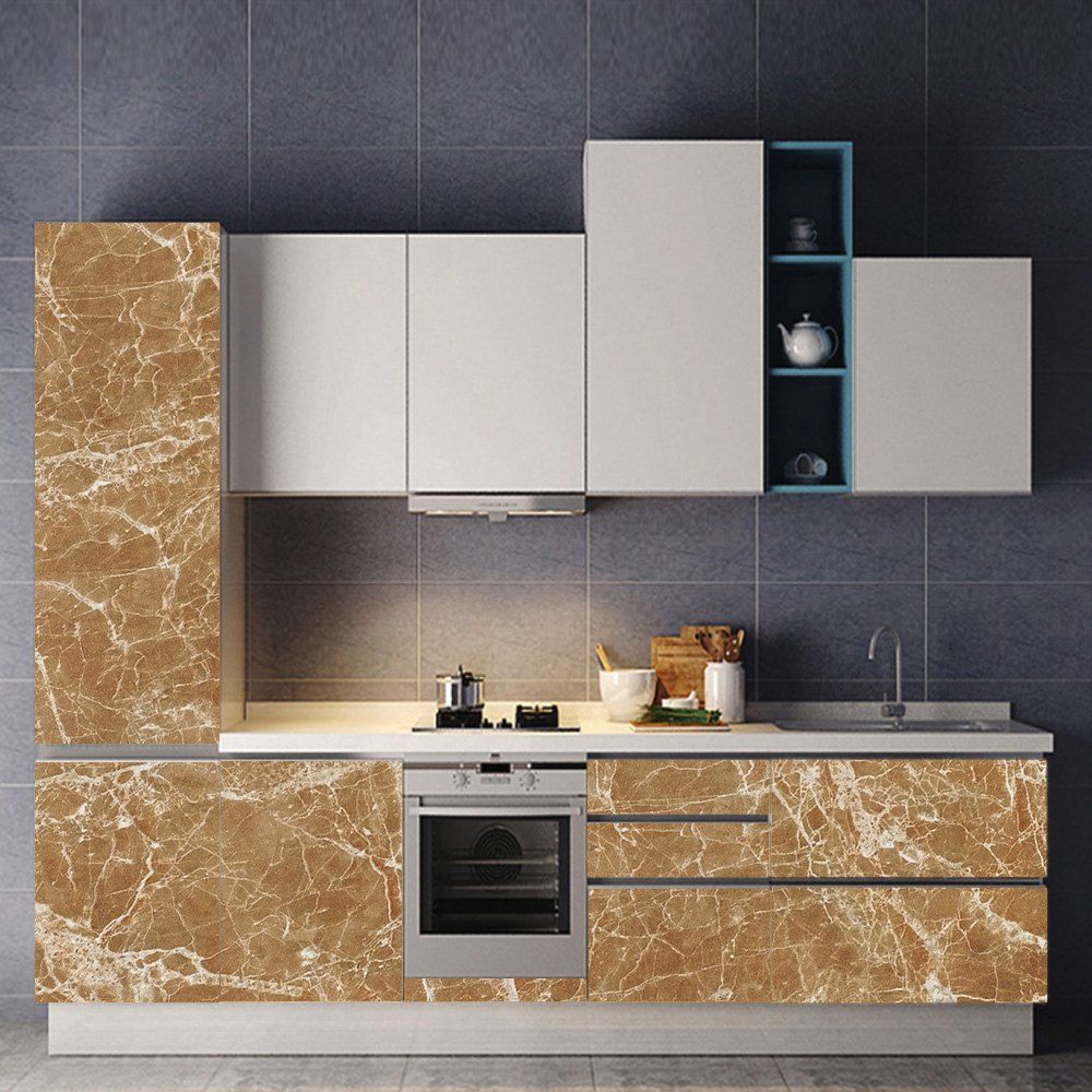 

Marble Pattern 3D Cabinet Decorated Waterproof Wall Stickers, Multi-d
