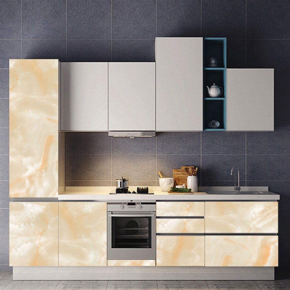 

Marble Pattern 3D Cabinet Decorated Waterproof Wall Stickers, Multi-e