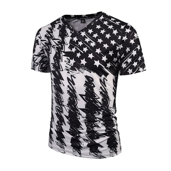 T-shirt à manches courtes pour homme - Noir 3XL