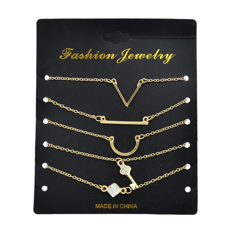 

Gold-color Bangles Ethnic Key Shape with Rhinestone
