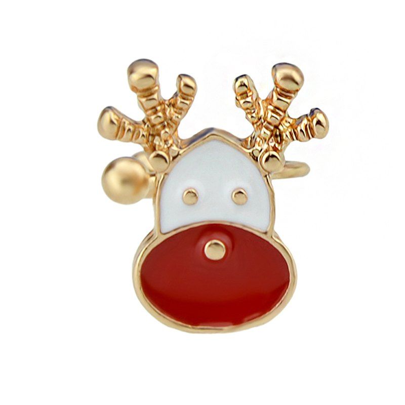 

Red White Enamel Deer Ear Cuff Cartilage Clip Earrings, Chilli pepper