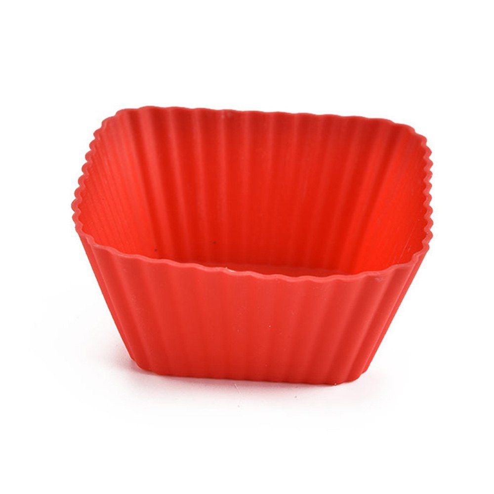 

5 PCS Baking Molds Square Muffin Cake DIY Mold Durable Safe Practical Tool, Ferrari red
