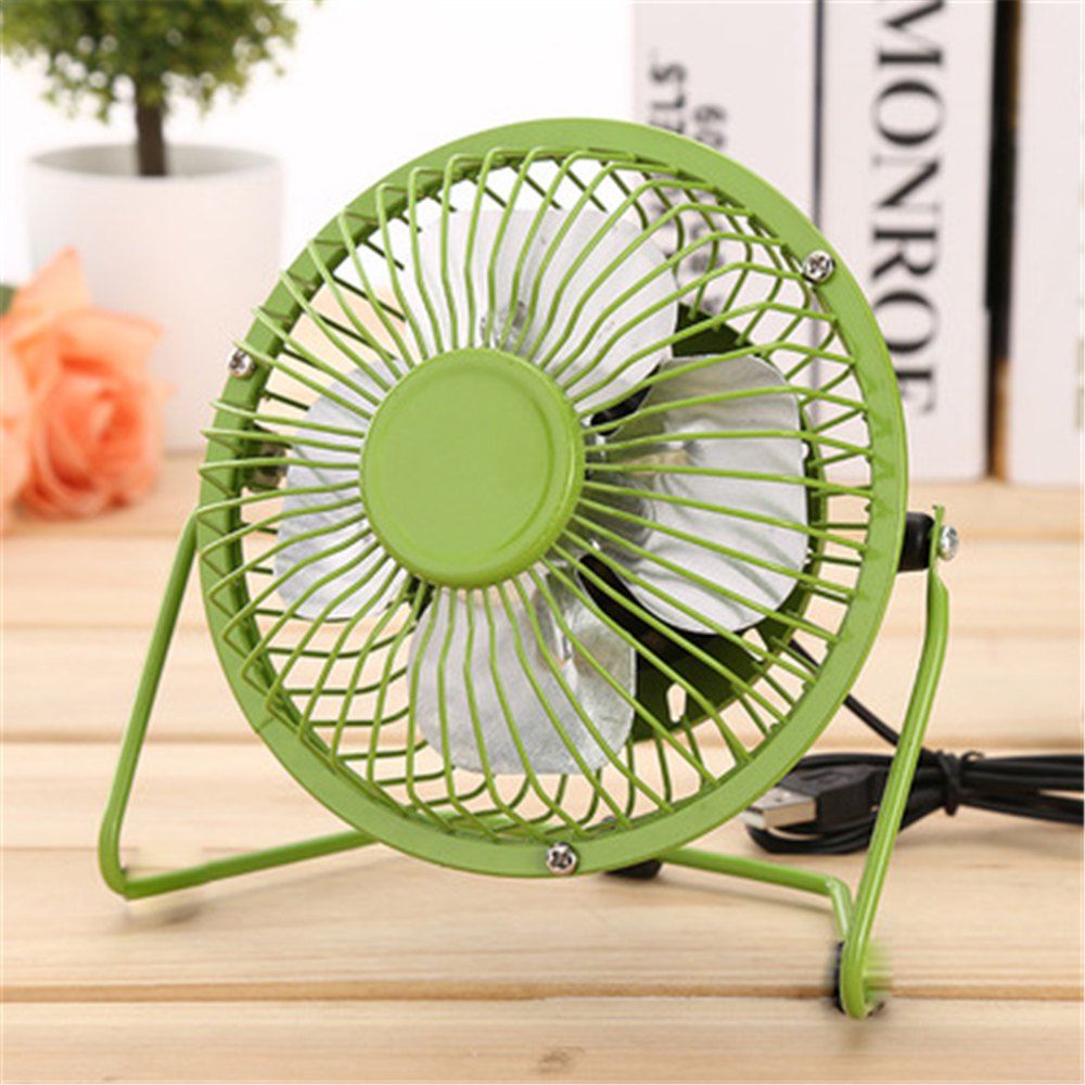 

4 Inch USB Aluminum Mini Electric Fan, Green peas