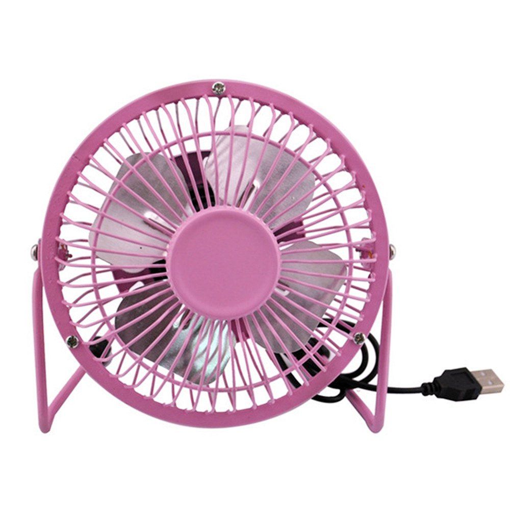 

4 Inch USB Aluminum Mini Electric Fan, Pink