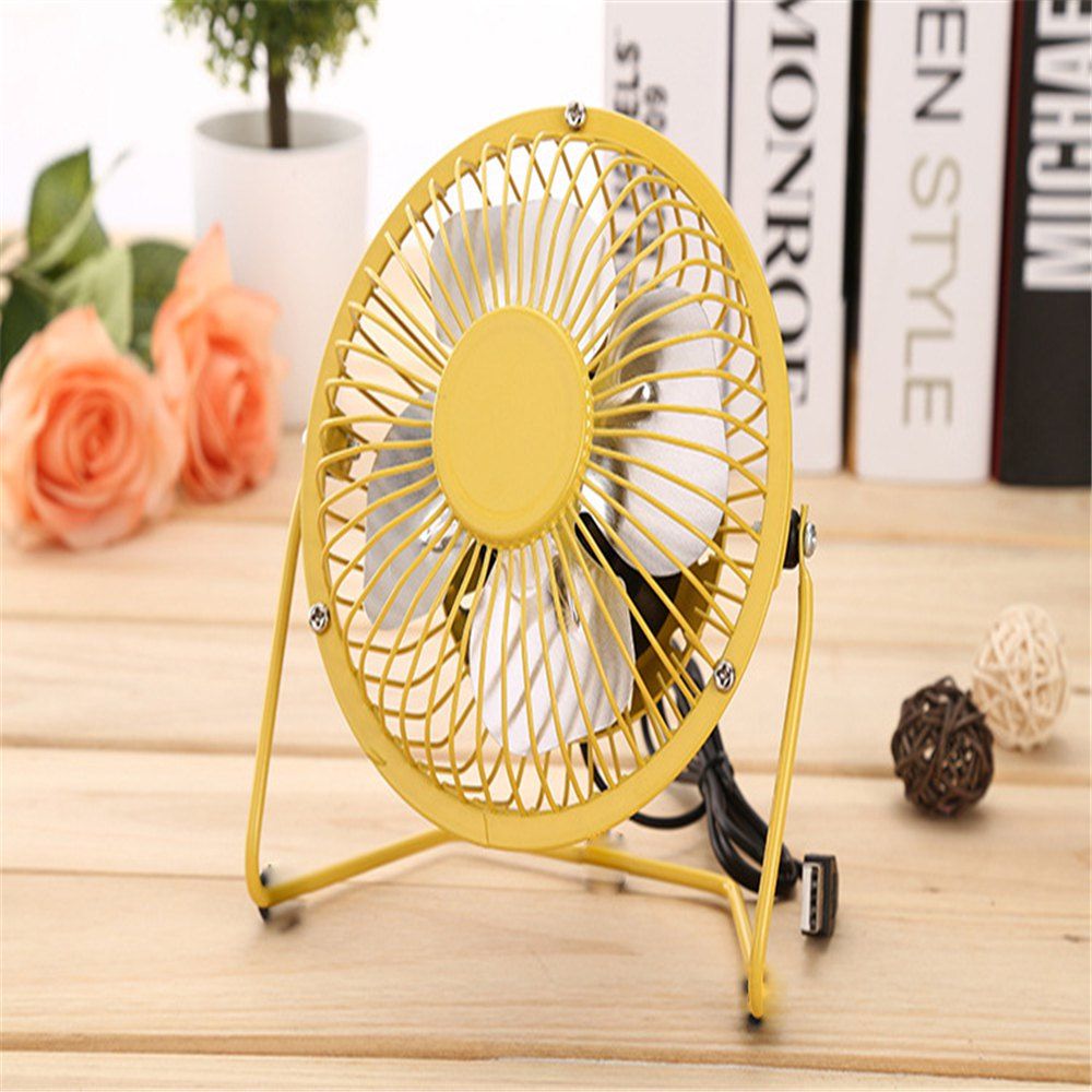 

4 Inch USB Aluminum Mini Electric Fan, Sun yellow