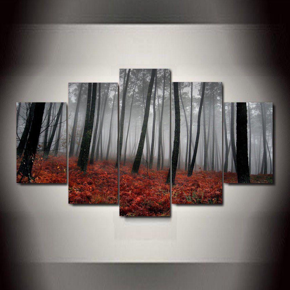 

Mangrove Forest Frameless Printed Canvas Art Print 5PCS, Multi-a
